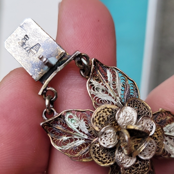 MCM Filigree linked floral rosette bracelet Spritzer & Fuhrmann - Picture 16 of 16